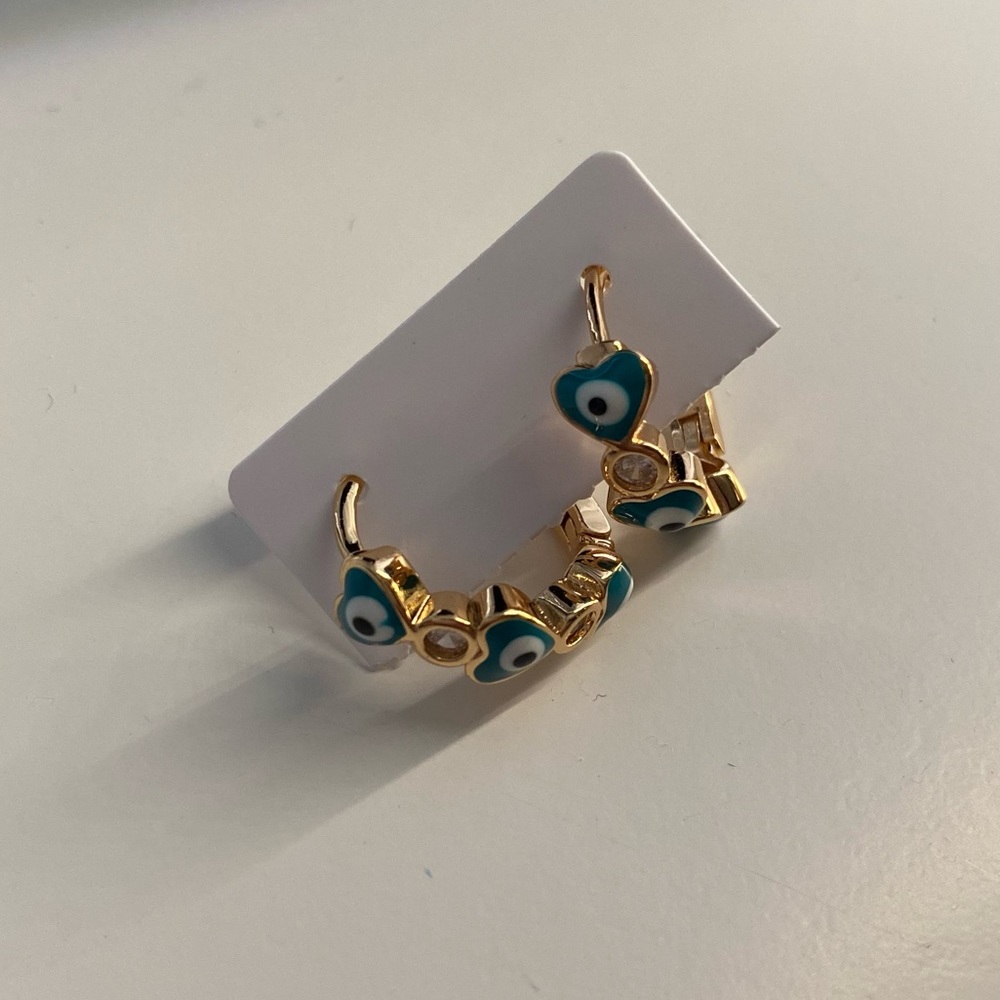 Gold Plated Evil Eye Earrings